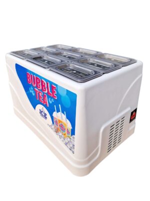 Witryna chłodnicza do kulek Bubble Tea prostokątna 60x40cm + pojemniki GN + pokrywki - obrazek 4