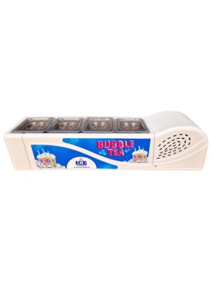 Witryna chłodnicza do kulek Bubble Tea podłużna 100x25cm + pojemniki GN + pokrywki - obrazek 4
