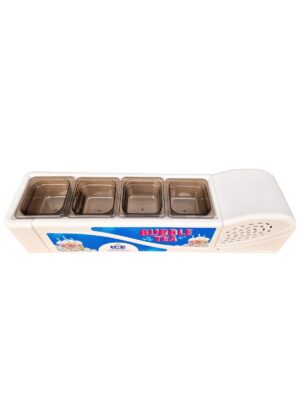 Witryna chłodnicza do kulek Bubble Tea podłużna 100x25cm + pojemniki GN + pokrywki - obrazek 5