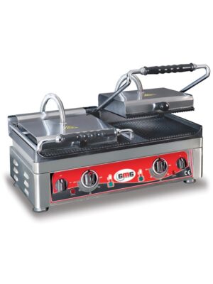 Podwójny Grill kontaktowy 52x24cm opiekacz żeliwny podwójnie ryflowany GMG 3500W - obrazek 3