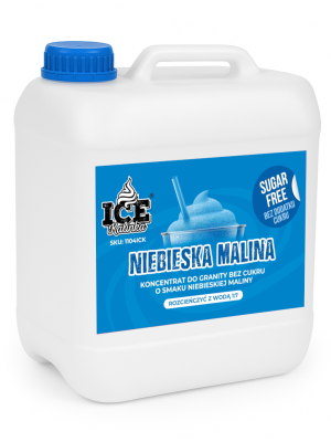 Syropy do granity, koncentrat do granitora bez cukru NIEBIESKA MALINA 5l – SLUSH SYRUP 1:7 SUGAR FREE - obrazek 1